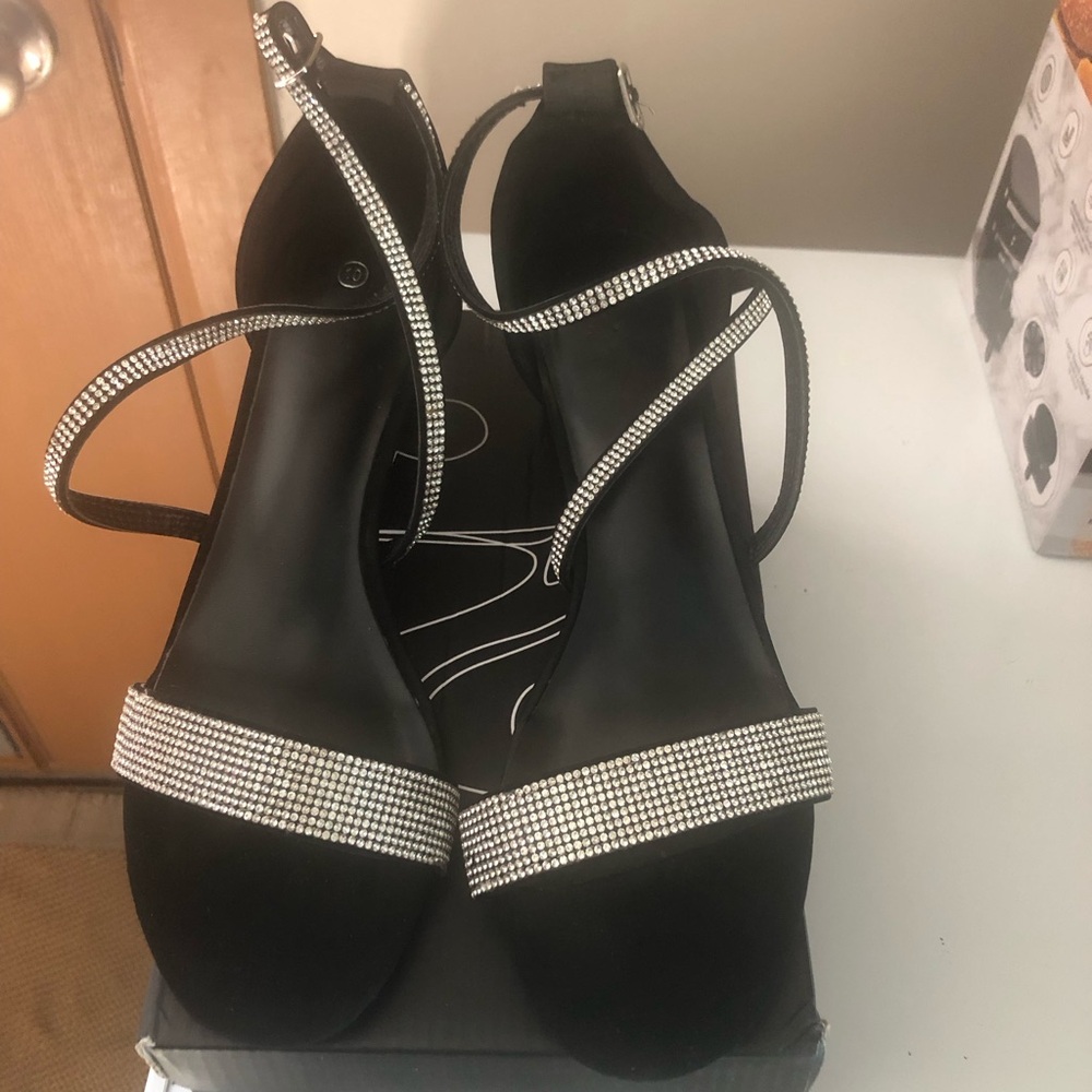 Chic Black and Silver Women's Heels
